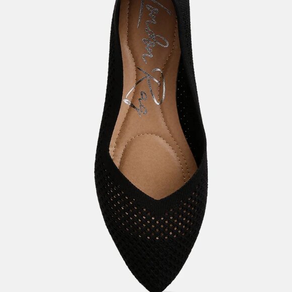 London Rag Selaris Black Fly Knit Slip On Ballerinas/NIB/9 - Picture 4 of 10